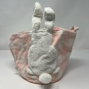 Mud Pie Pink Ginham Canvas Easter Basket | NWT